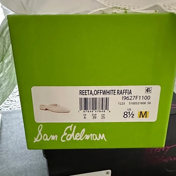 Sam Edelman Cream Woven Mules - Picture 2 of 4